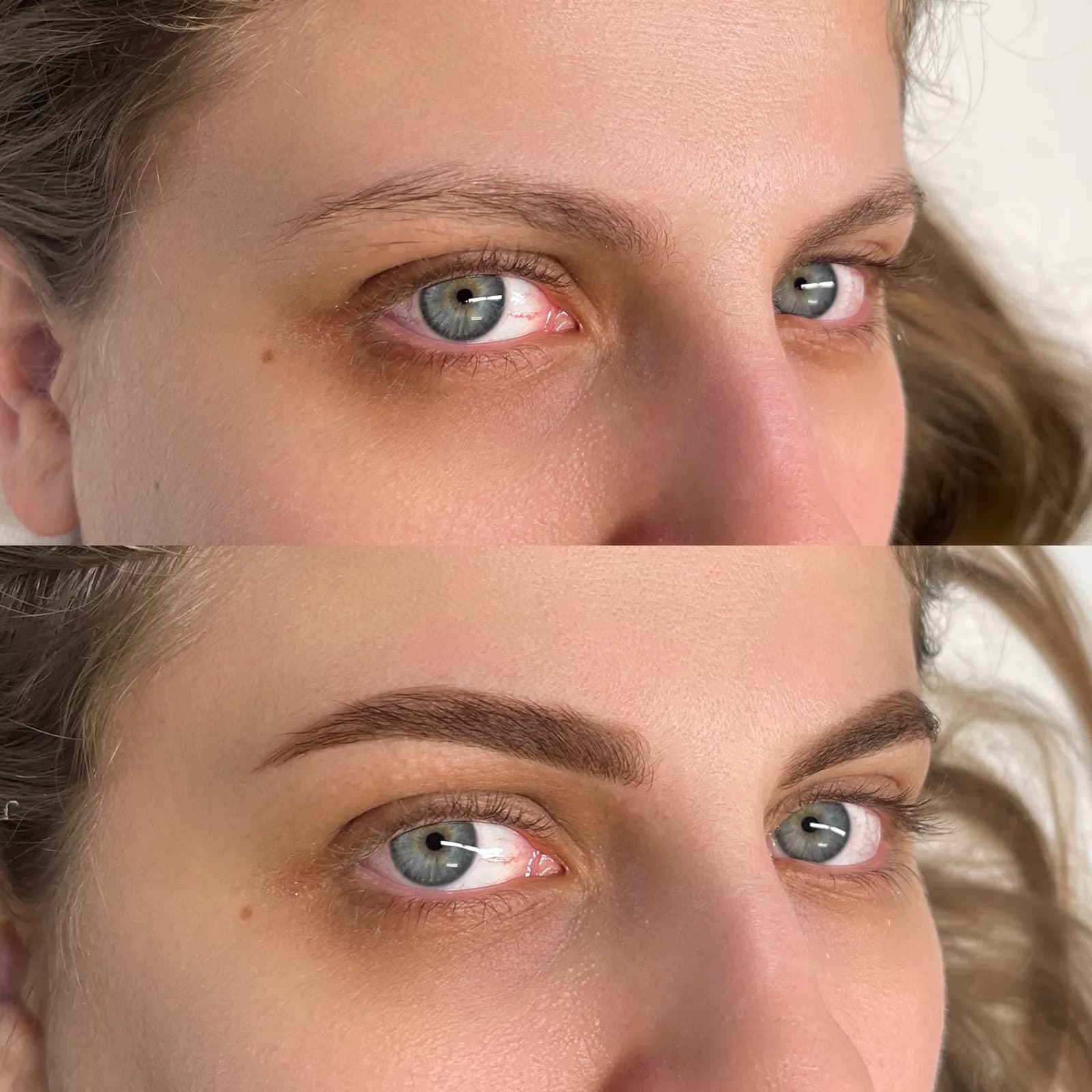 Hybrid brow tint, before and after — Beauty Art Pro, Geneva
