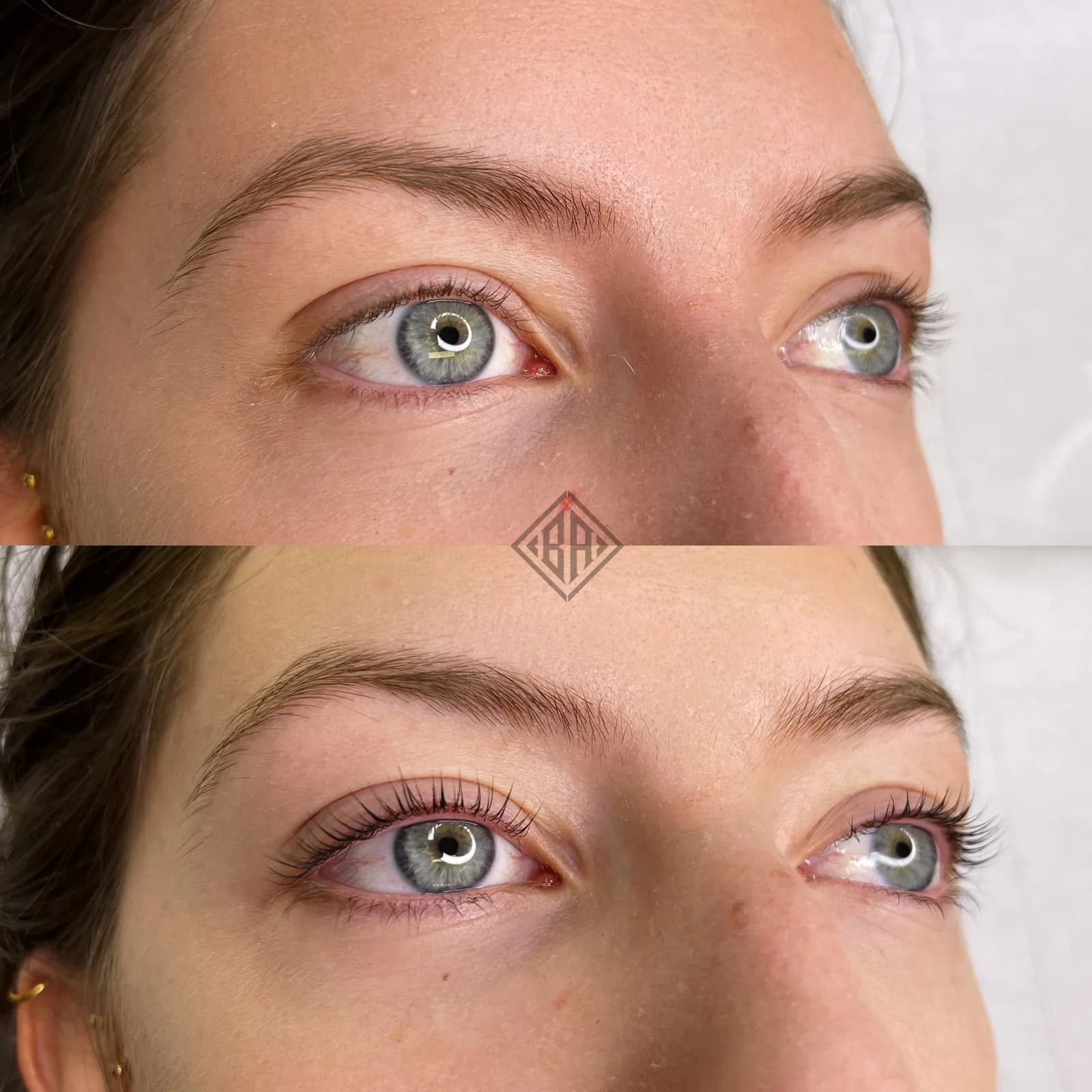 Rehaussement et teinture de cils, avant et après — Beauty Art Pro, Genève