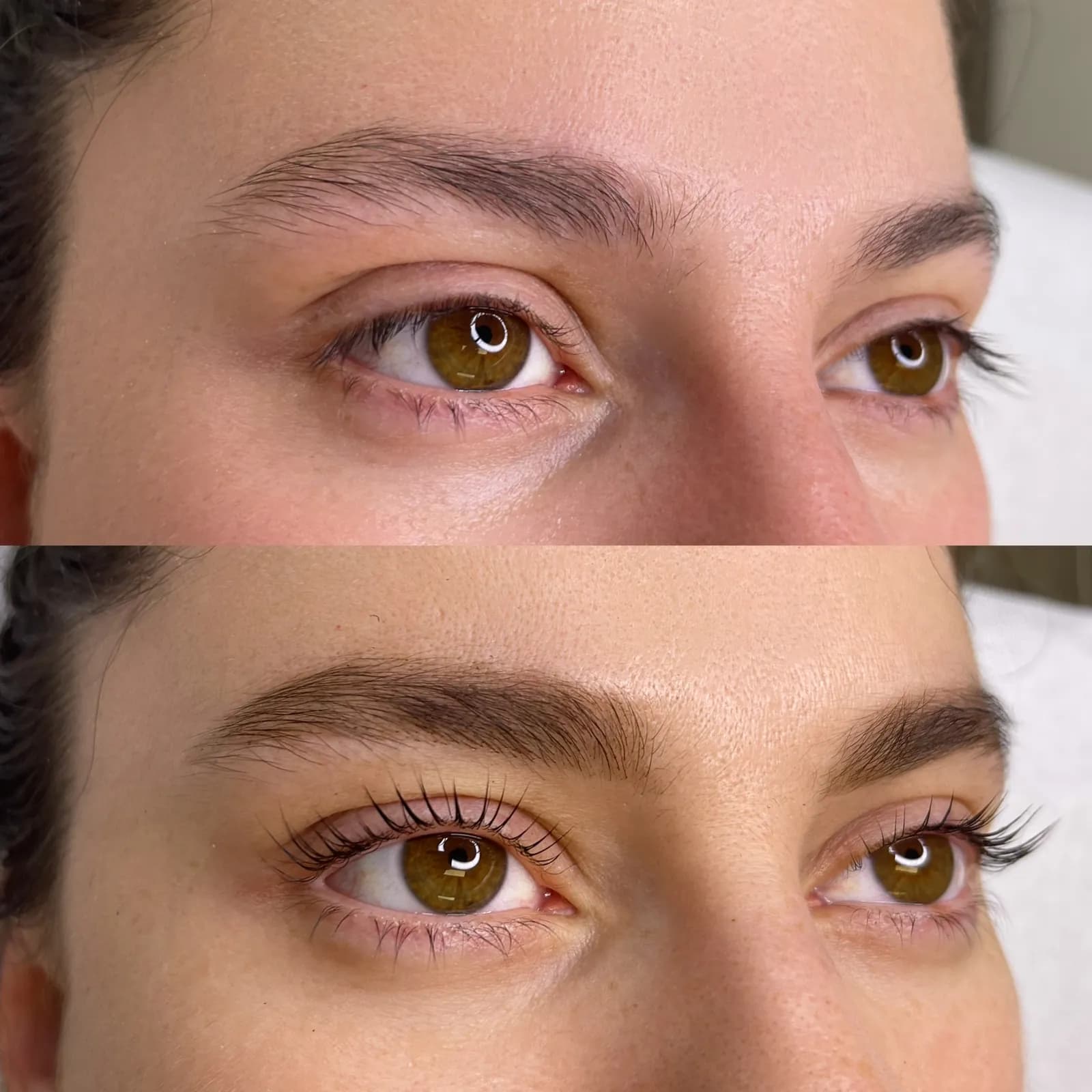 Rehaussement et teinture de cils, avant et après — Beauty Art Pro, Genève