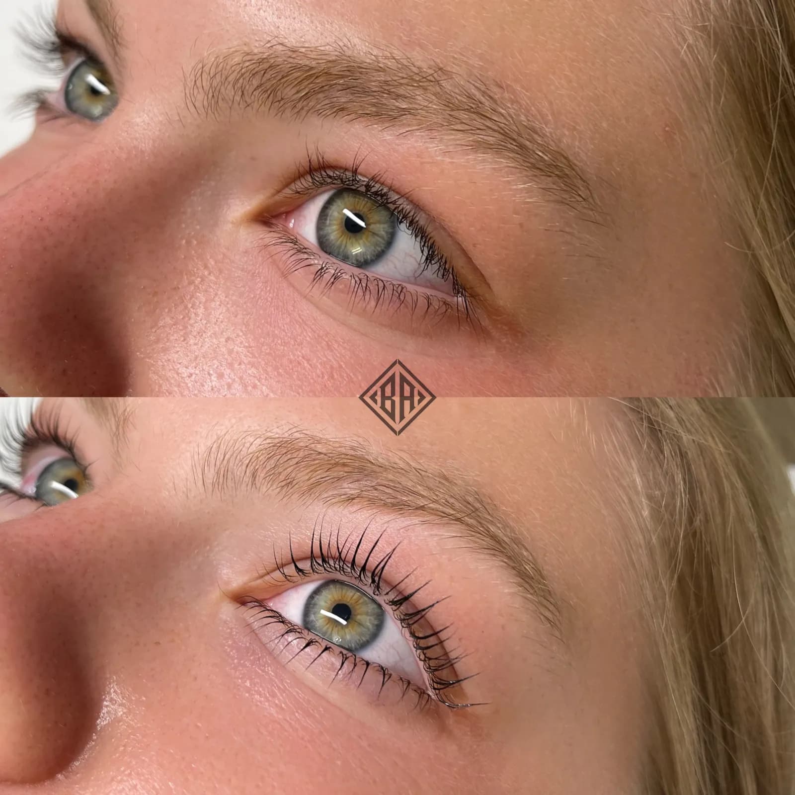 Rehaussement et teinture de cils, avant et après — Beauty Art Pro, Genève