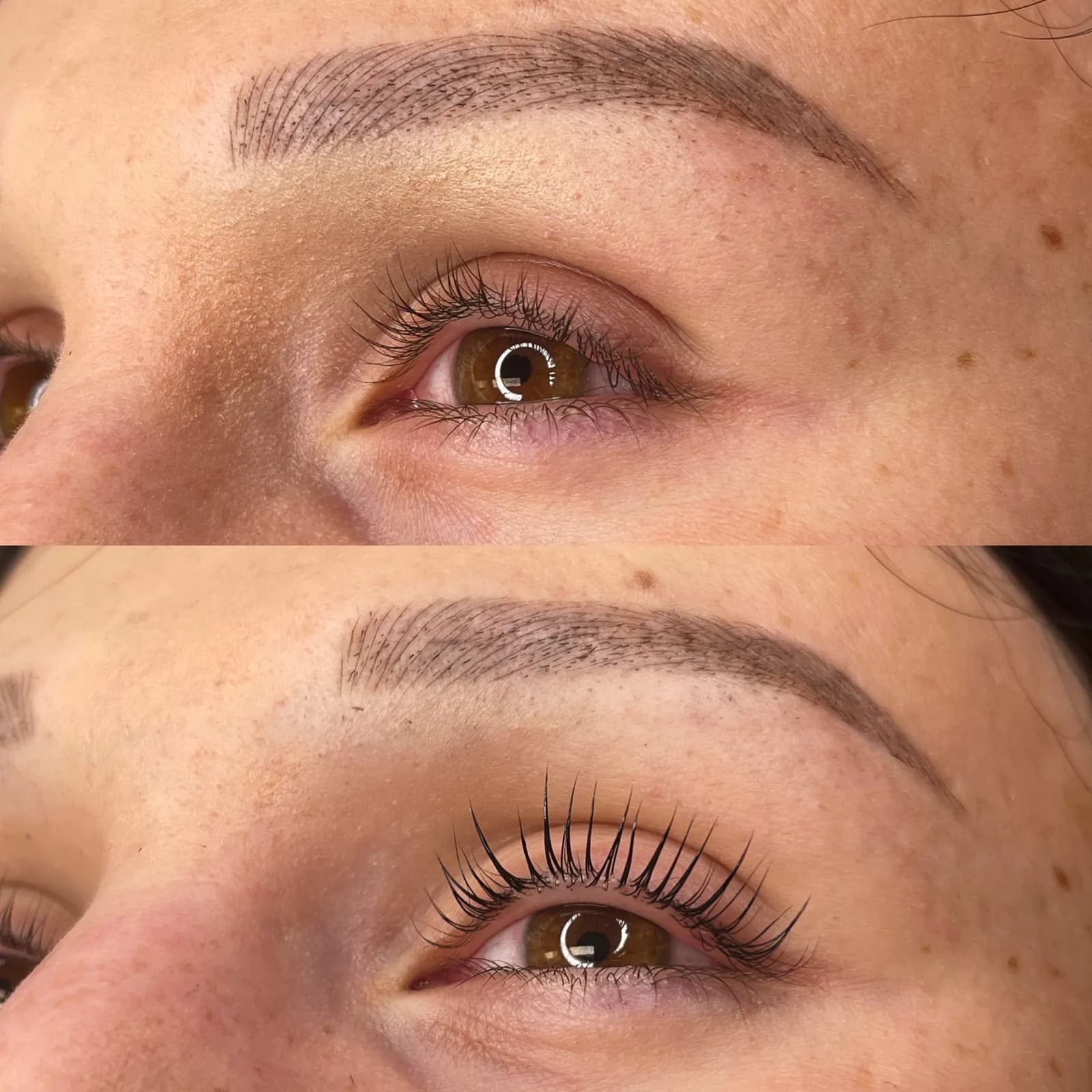 Rehaussement et teinture de cils, avant et après — Beauty Art Pro, Genève